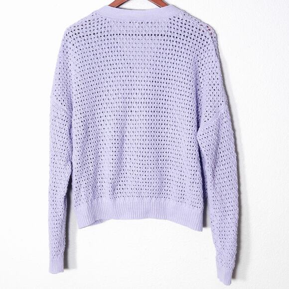 Madewell Textured Knit Cardigan Lilac Size XL Cozycore Clean Girl Soft Minimal - Picture 2 of 8